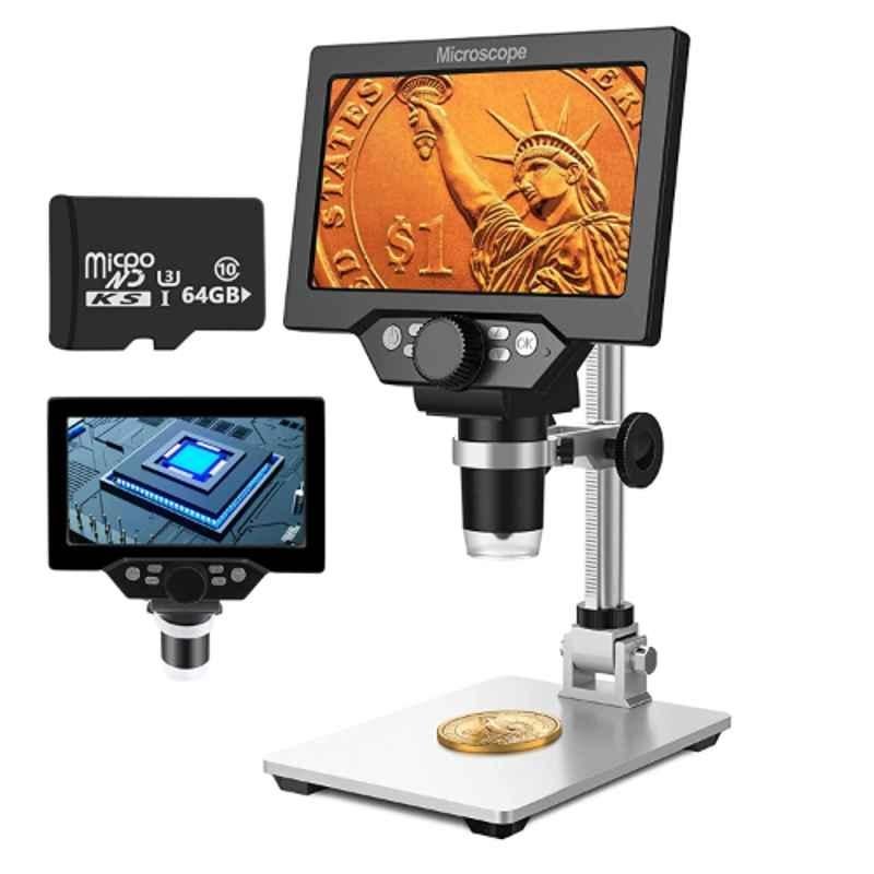Buy Microware 10-1200X 7 inch LCD Digital Microscope with 64GB TF Card ...