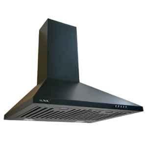 Ruwa Citrine 1100CMH 60cm Mild Steel Black Wall Mounted Powder Coated Pyramid Shape Kitchen Chimney