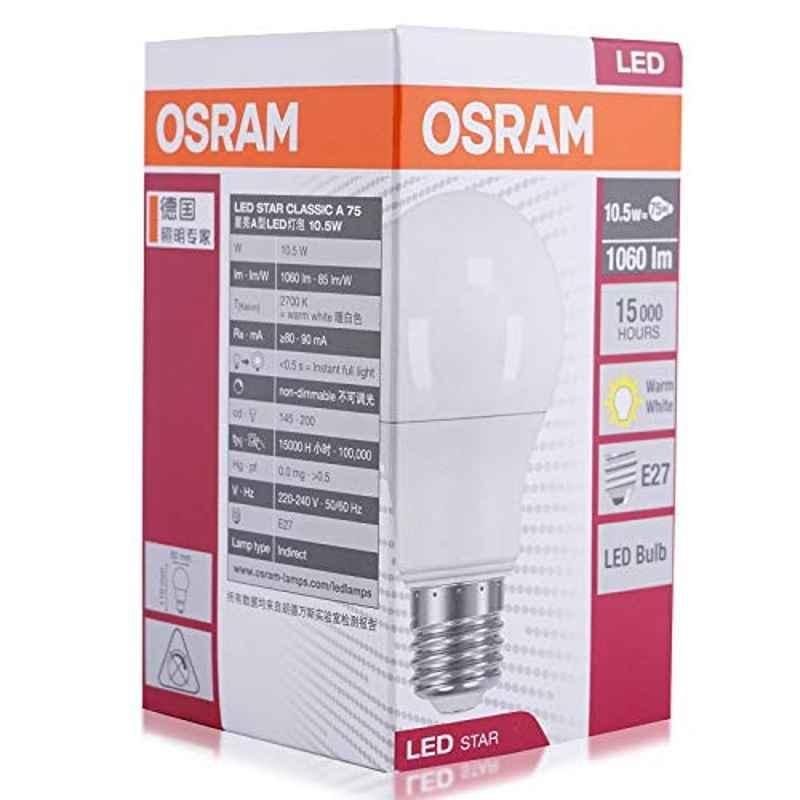 Osram 10.5W White Globe E27 LED Bulb, OLED-CLA-10.5W-WW-FS