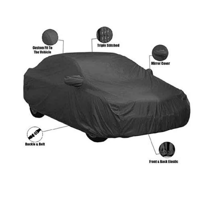 AutoPop Matte Black Water Proof Car Cover for Tata Indica