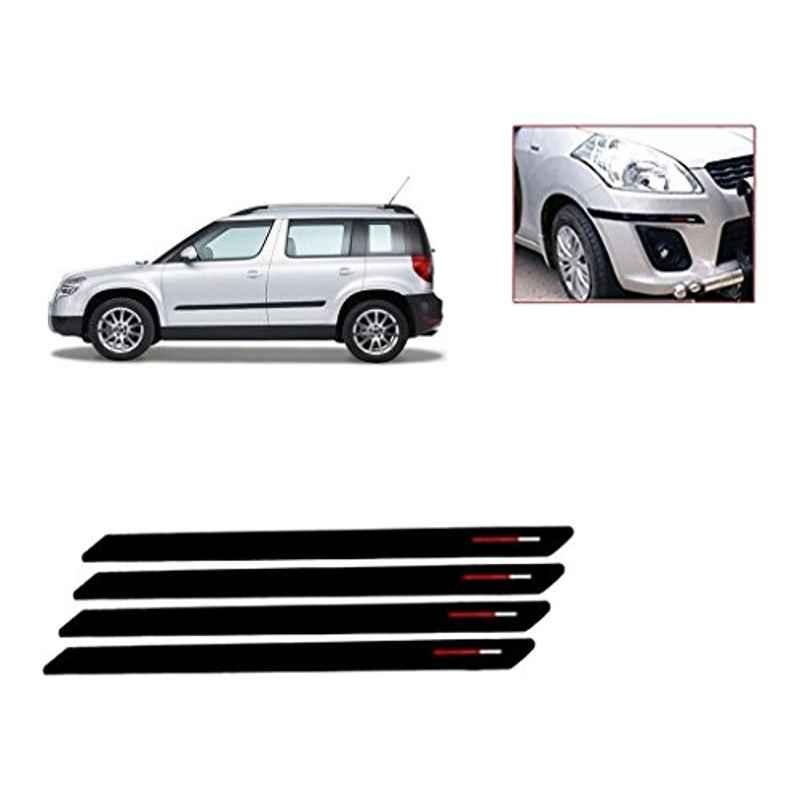 Kozdiko 4 Pcs Black & Red Bumper Protector Set for Skoda Yeti