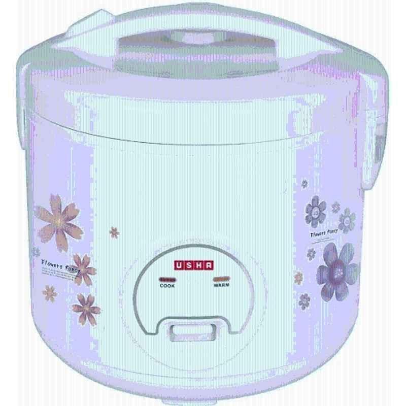 Usha 2.8 Litre 1000W Stainless Steel White Electric Rice Cooker, JRC28W