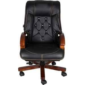 VJ Flowers Leatherette Black Recliner Office Chair, F120