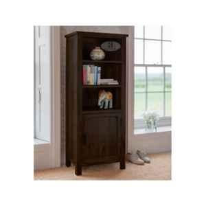 Angel Furniture Solid Sheesham Wood Glossy Finish Dark Brown Tallboy Bookshelf, AF-178W