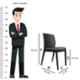 Diya Beeta Black Solid Back Cushion Plastic Chair without Arm