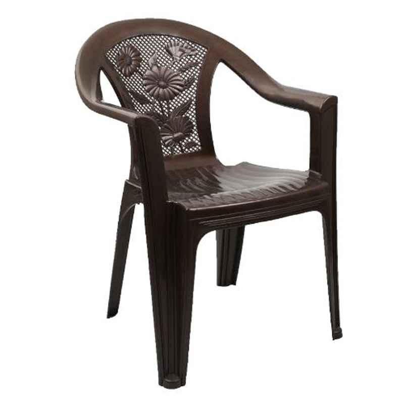 Italica Polypropylene Tan Brown Luxury Arm Chair, 9051-1