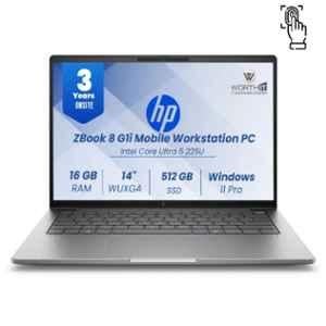 HP ZBook 8 G1i Silver Laptop with Intel Core Ultra5-225U/16GB DDR5 RAM/512 GB SSD/Windows 11 Pro/14 inch WUXGA Display & 3 Years Warranty, D1AQ2PA