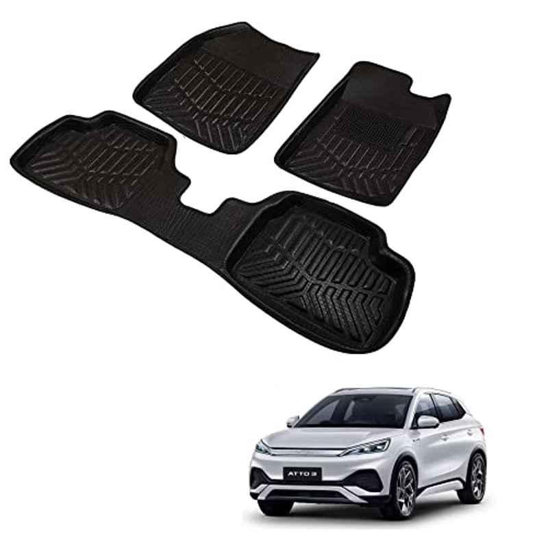 Kozdiko 3D Black Car Foot Mat Set for BYD Atto 3, dshbdhb81