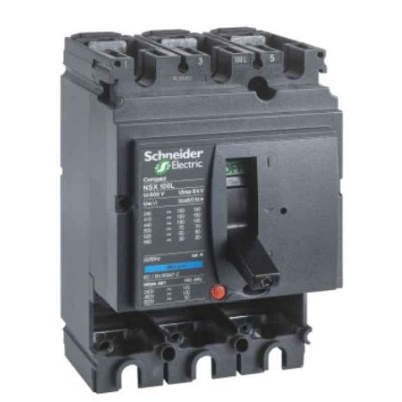 Schneider 100A 3 Pole Basic Frame Circuit Breaker without Trip Unit, LV429014