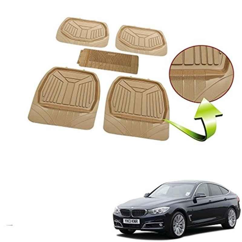 Kozdiko 5 Pcs Rubber Beige 3G Rubber Mat Set for BMW 6 Series