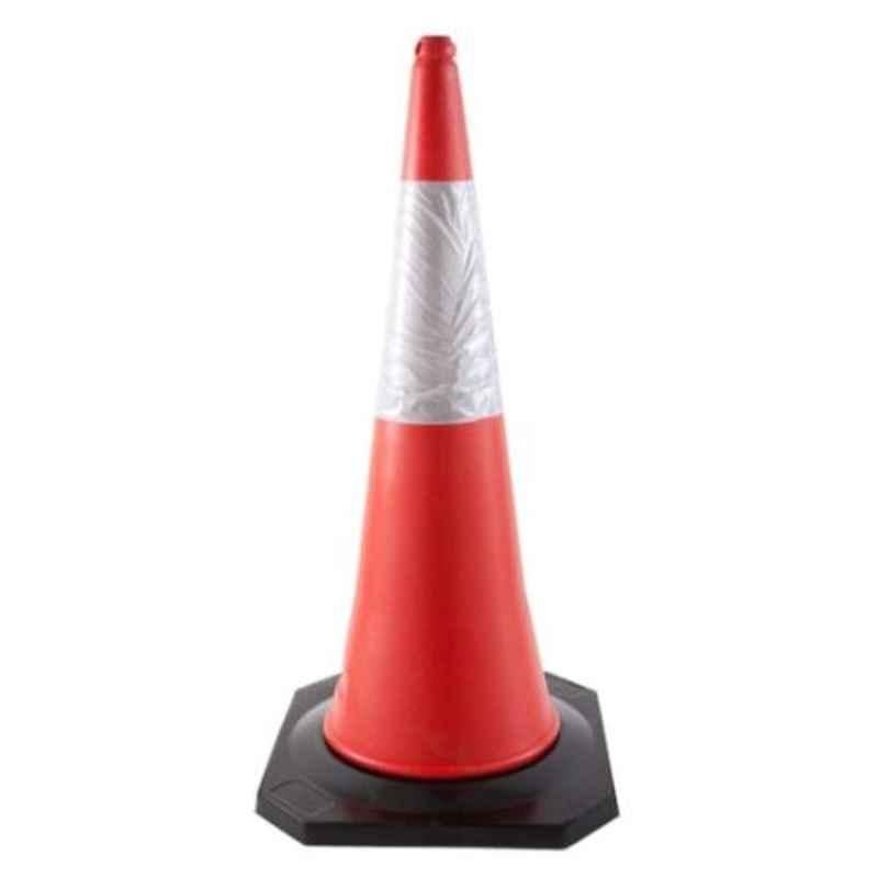 KTI 1000mm Red Top Plastic Safety Cones with Rubber Bottom, KT18160194850115
