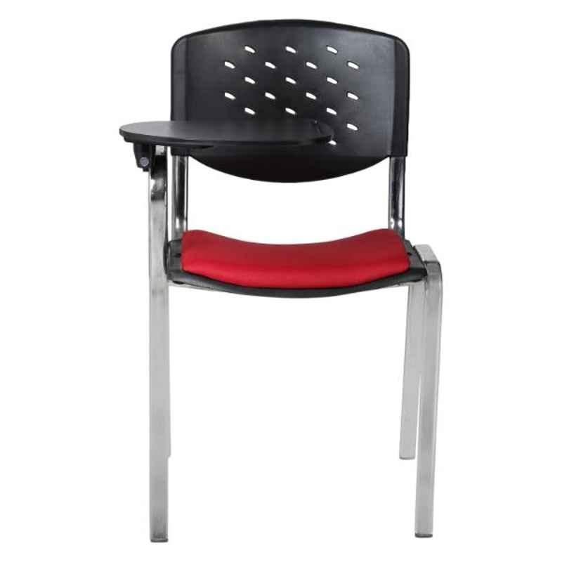 Buy Caddy Metal Plastic Black Red Chair with Writing Pad