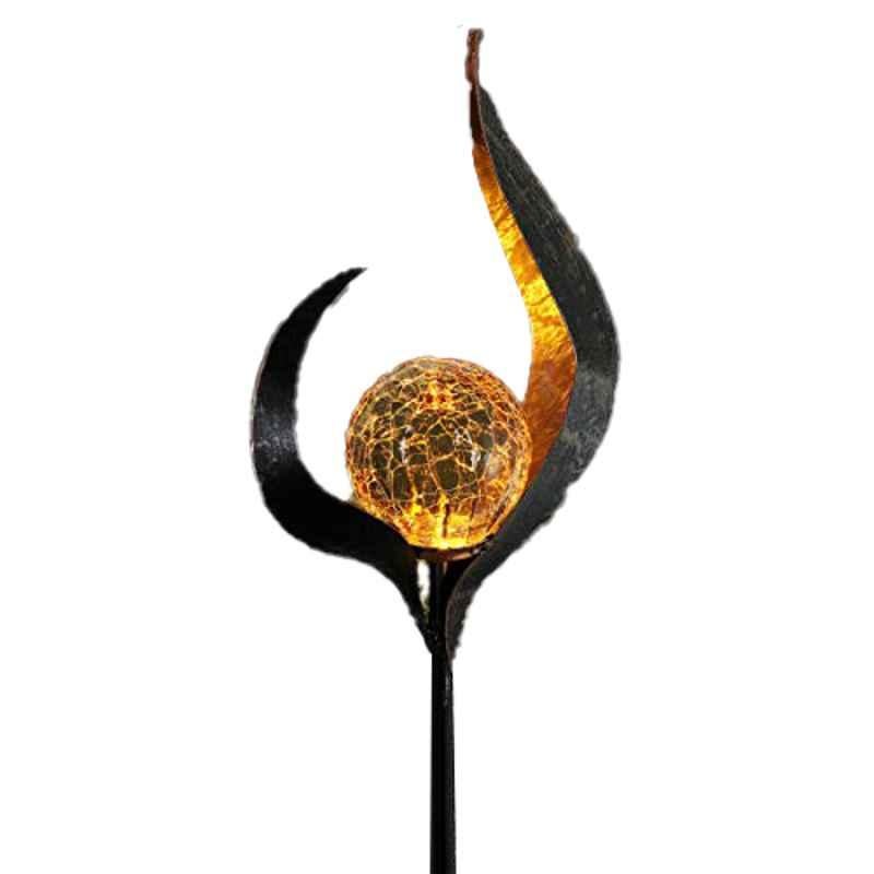 Exhart ‎1.2V 4x38 inch Metal Half Flame LED Garden Stake, ‎12516-RS