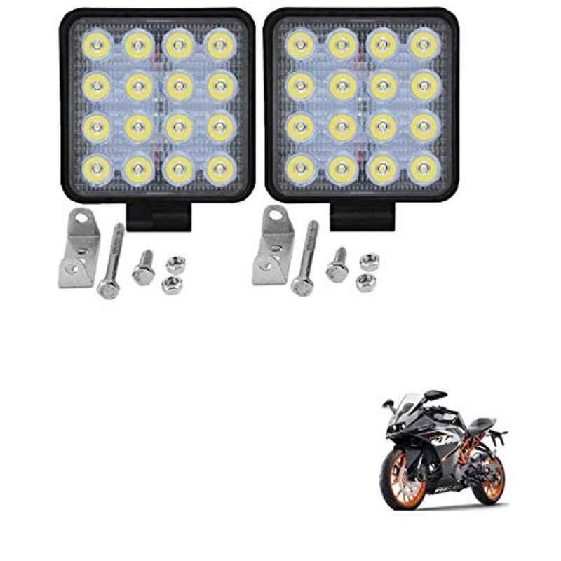 Kozdiko 2 Pcs 48W 16 LED Square Bright Beam White Fog Light Set for KTM RC 390, koz_92831