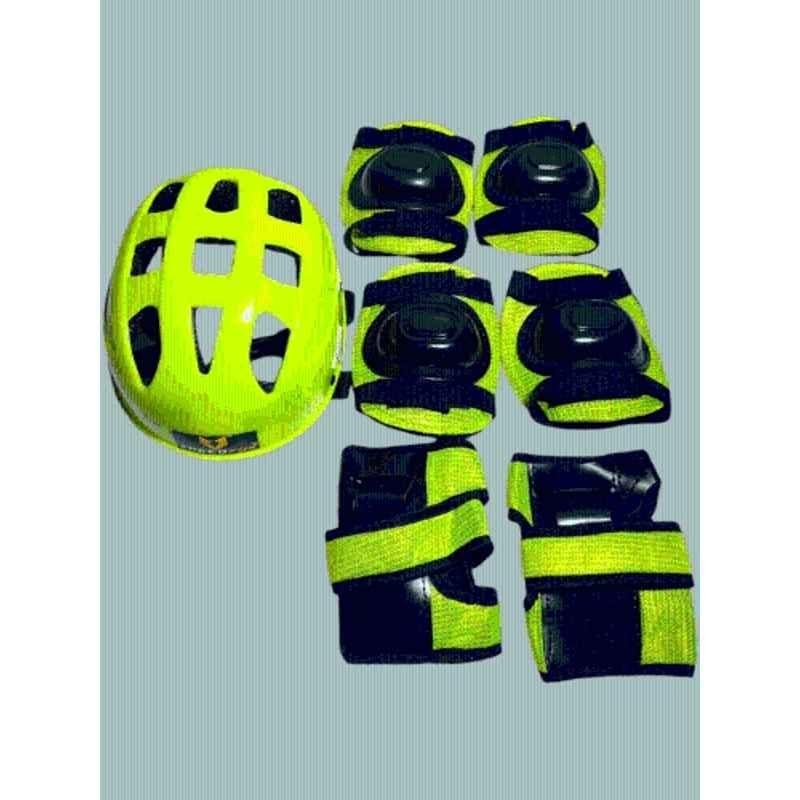 STYRKR Plastic & EVA Foam Green Ultimate Protective Gear for kids– Helmet, Knee Pads, Elbow Pads & Wrist Guards Skating Kit