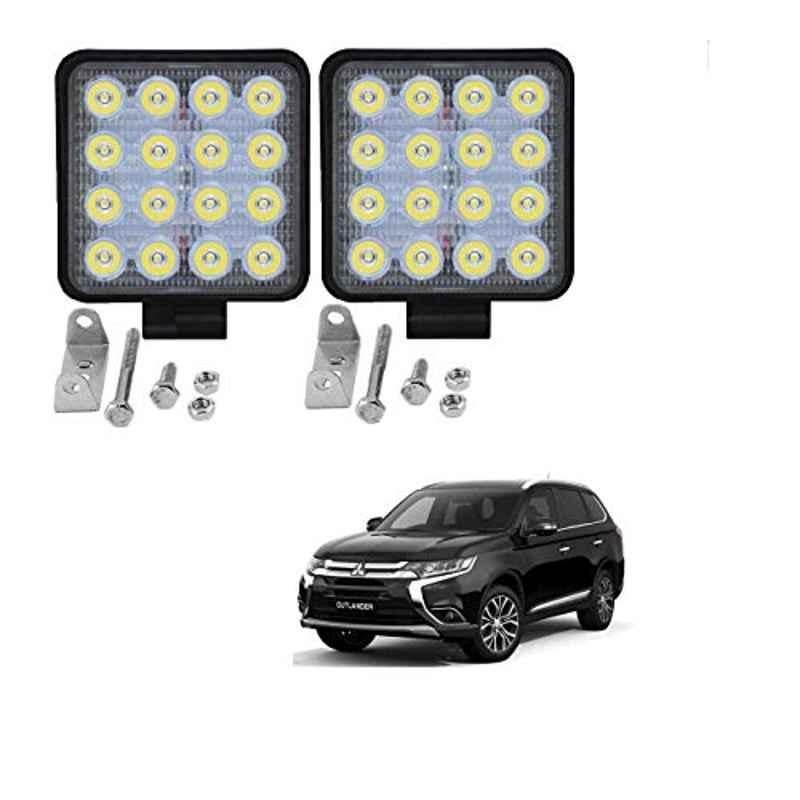 Kozdiko 2 Pcs 48W 16 LED White Bright Beam Square Fog Light Set for Mitsubishi Outlander, koz_92670
