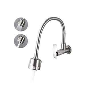 IRIS Brass Metal Chrome Finish Sink Flat Cock with Shower Dual Flow