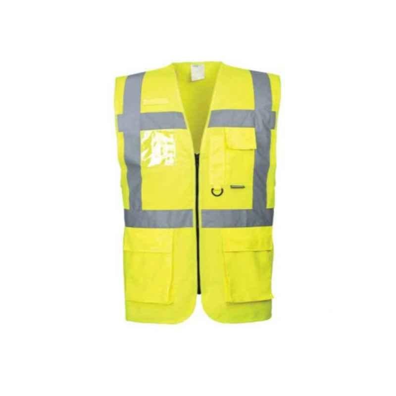 Portwest S476 Polyester Yellow Berlin Executive Vest, Size: Medium