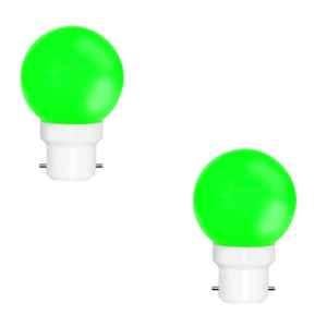 Fybros Nuit 0.5W Polycarbonate Green Round LED Bulb, FLS5445B (Pack of 2)