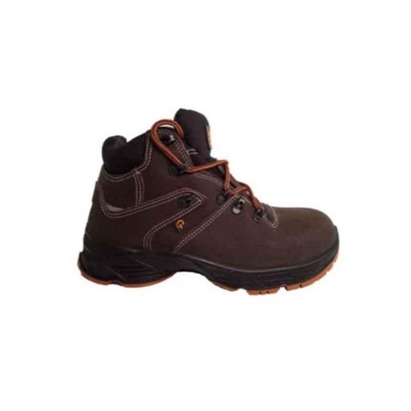 Talan CH/2C111 Leather Composite Toe Anti slip Brown Safety Shoes, Size: 45