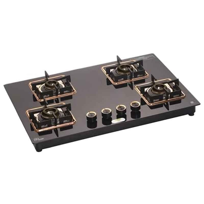 Urban Chef Toughened Glass Rose Gold Automatic 4 Burners Gas Stove with 360 Deg Nozzle , UC-HT-304