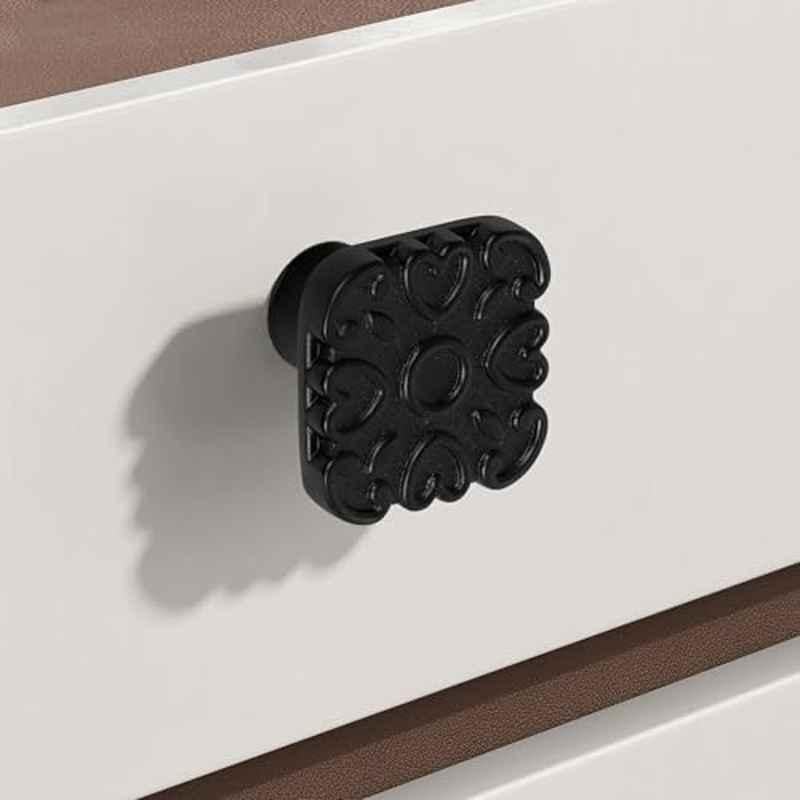 Plantex Knobs for Drawer/Square Drawer Knobs/Knobs for Cabinets/Pull-Push Knobs for Kitchen/Bedroom Drawer DTK-299, Black