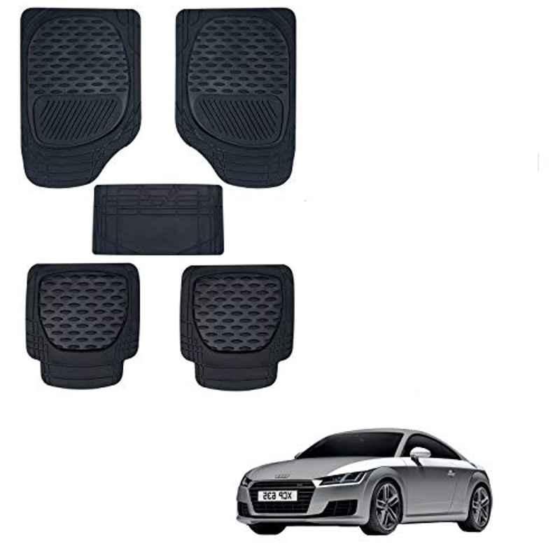 Kozdiko 6255 5 Pcs Rubber & PVC Black Heavy Car Foot Mat Set for Audi TT