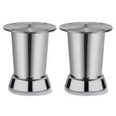 Plantex Sofa Legs/Stainless Steel Table Legs/Sofa Leg 4 inch /Leg for Furniture Fitting/Leg for Bed/Table/Sofa Leg Set of 2 Pcs Chrome