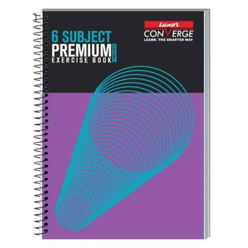 Luxor 6 Subject Spiral Premium 21x29.7cm 300 Pages Single Ruled Exercise Notebook