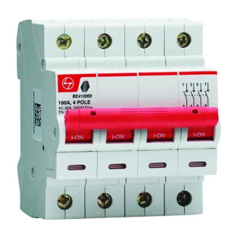 L&T Tripper 100A Four Pole Isolator, BE410000