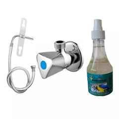 Fastgear 3 Pcs Triangle Stainless Steel Silver Chrome Finish Bathroom Faucet Set, FG1160