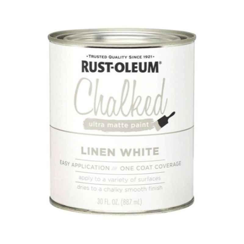 Rust-Oleum 887ml Linen White Chalked Ultra Matte Paint, 285140