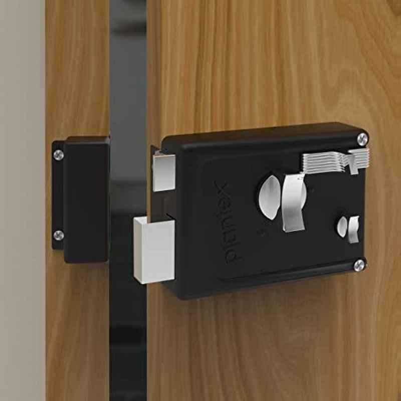 Plantex Heavy Duty Night Latch Door Lock with Key & Knob for Main Door/Inside Opening for Home, Hotel, Office Z-Black