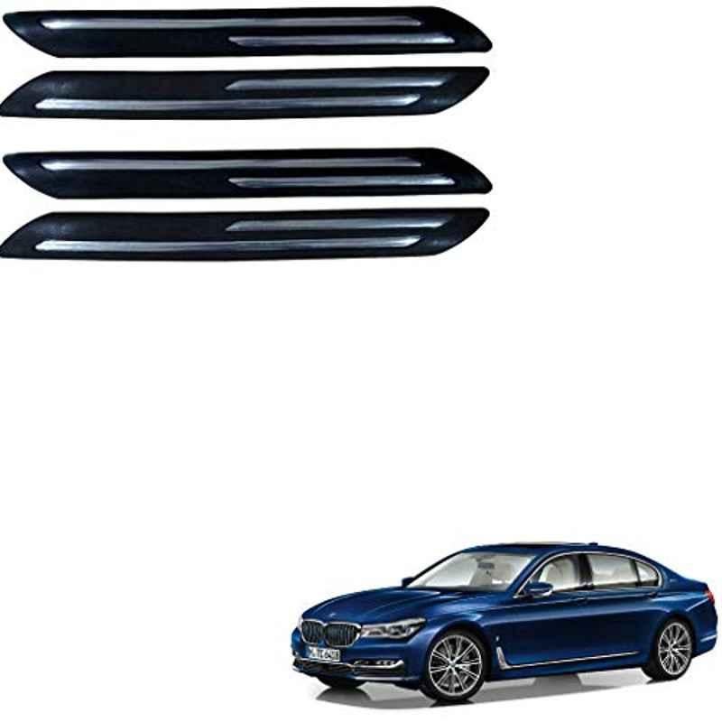 Kozdiko 4 Pcs Double Chrome Bumper Protector Black Set for BMW 7 Series