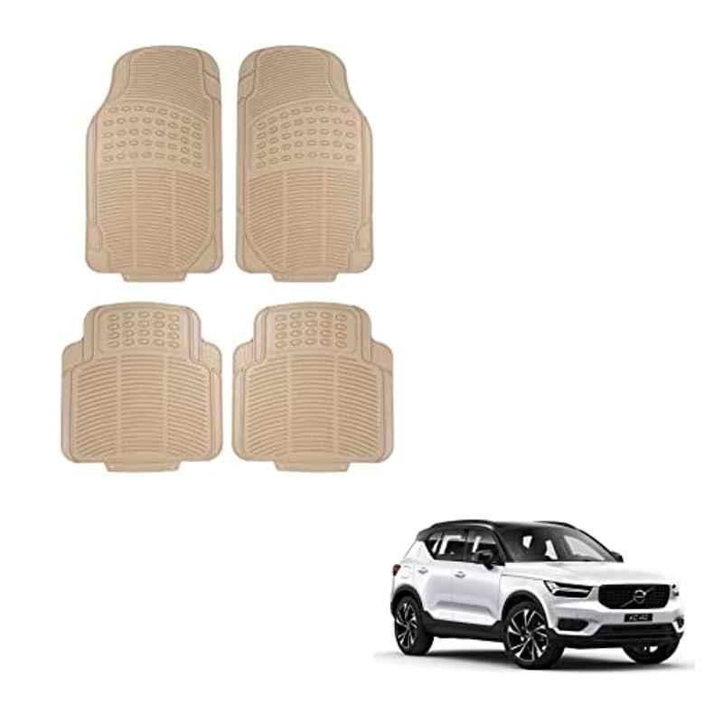 Kozdiko 4 Pcs Rubber Beige Car Simple Floor Mat Set for Volvo XC40