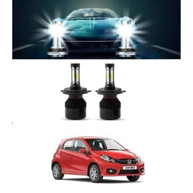 Trigcars 2 Pcs 75W High Power Water Proof Car LED Headlight Bulb Set for Honda Brio, TRIG72WATTS0041
