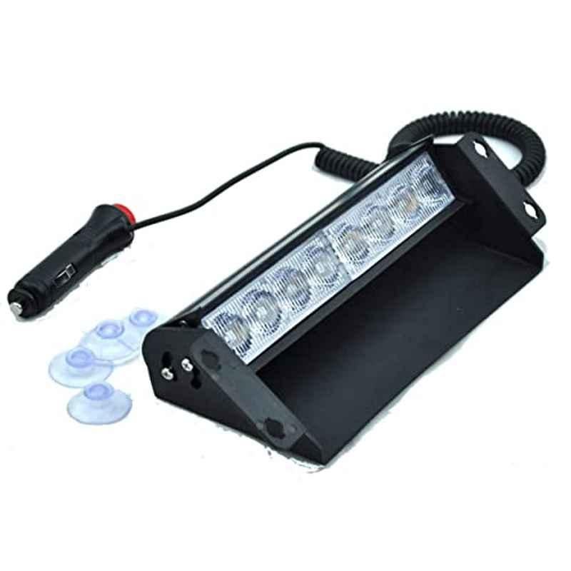 Kozdiko 8W 8 LED Plastic Red & Blue Car Police Flasher Light for Fiat Linea Classic