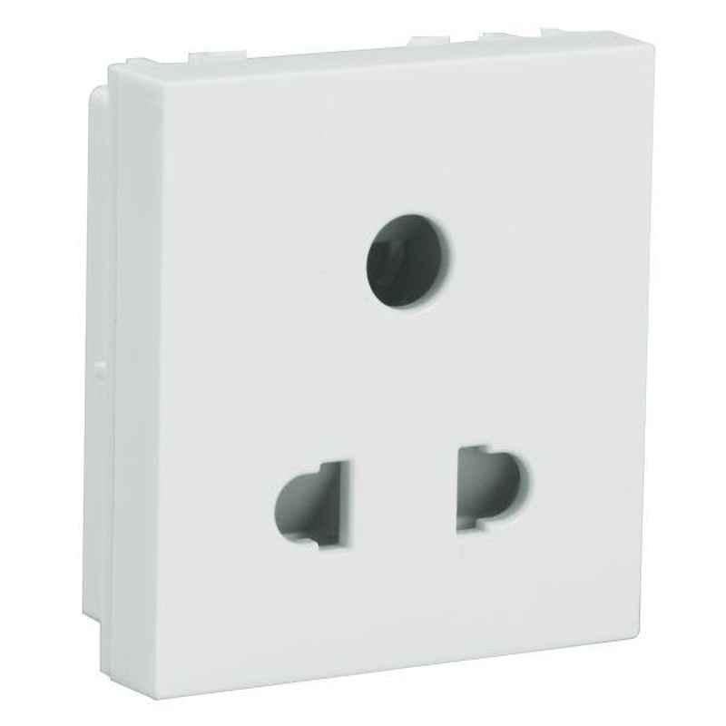Havells Oro 6A Polycarbonate Pure White 3 Pin Socket, AHOKPXW063