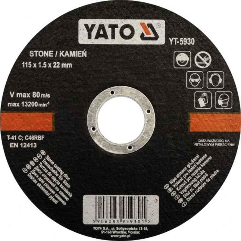 Yato 125x1.5x22mm Stone Cutting Disc, YT-5932