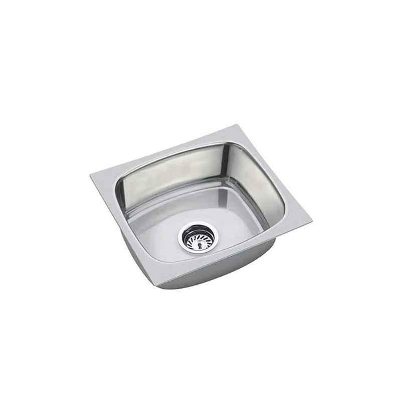 BLACKADO 18x16x9 inch Stainless Steel 304 Glossy Finish Silver Single Bowl Kitchen Sink