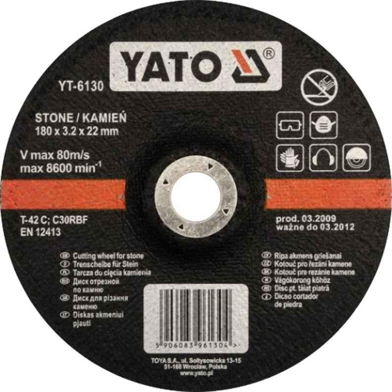 Yato 180x22x3.2mm Depressed Center Stone Cutting Disc, YT-6130