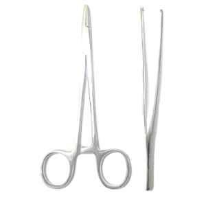 Forgesy 2 Pcs 6 inch Stainless Steel Silver Straight Toothed Forceps & Needle Holder Set