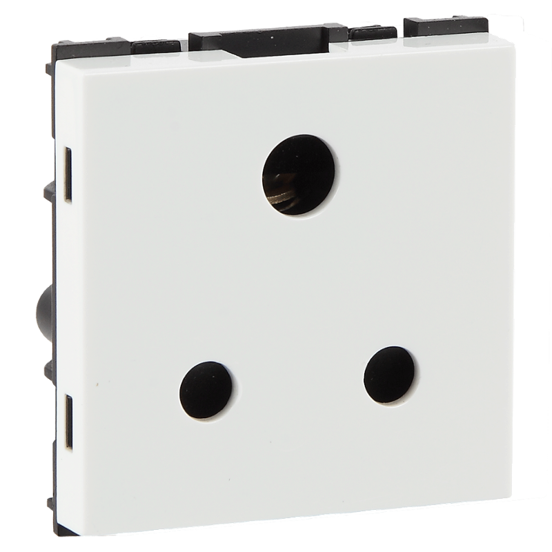 Havells 6A 3 Pin Polycarbonate White Shuttered Socket, AHFKPXW063