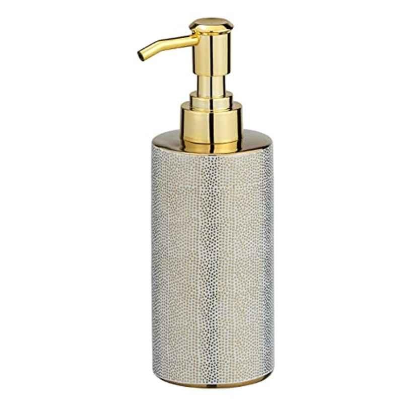 Wenko 0.3L Ceramic Gold & White Liquid Soap Dispenser, 24185100