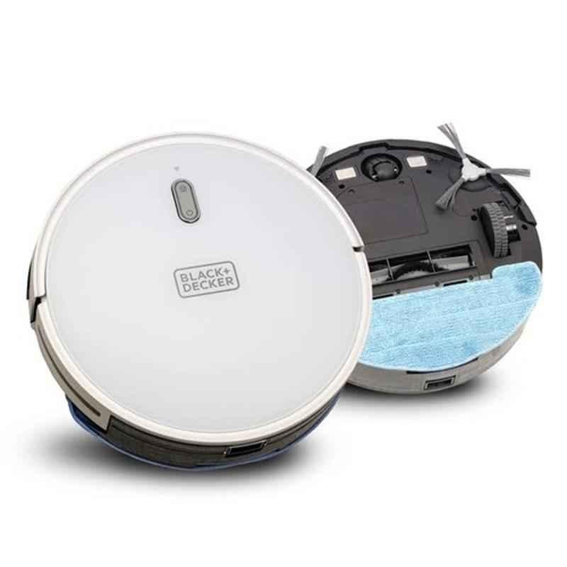 Black+Decker BRVA425B00 500ml ABS White Alexa Enabled Multi-Utility Robotic Vacuum Cleaner with 2xAAA Battery, Smart App & Voice Enabled