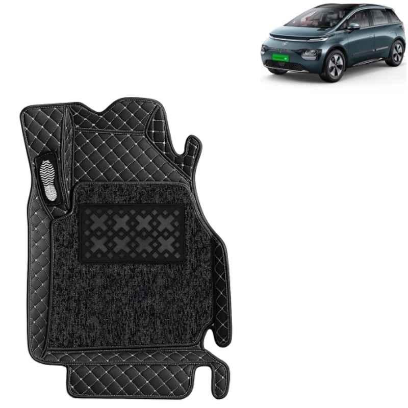 Kingsway 3 Pcs Premium 7D 100% Waterproof & Washable PU Leatherette Classic Black Car Floor Mat Set for Morris Garages MG Windsor EV 2024 Onwards All Model