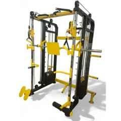 GYM24 Equipment Sonata 80kg Capacity Iron Black & Yellow Multi Functional Trainer Smith Machine