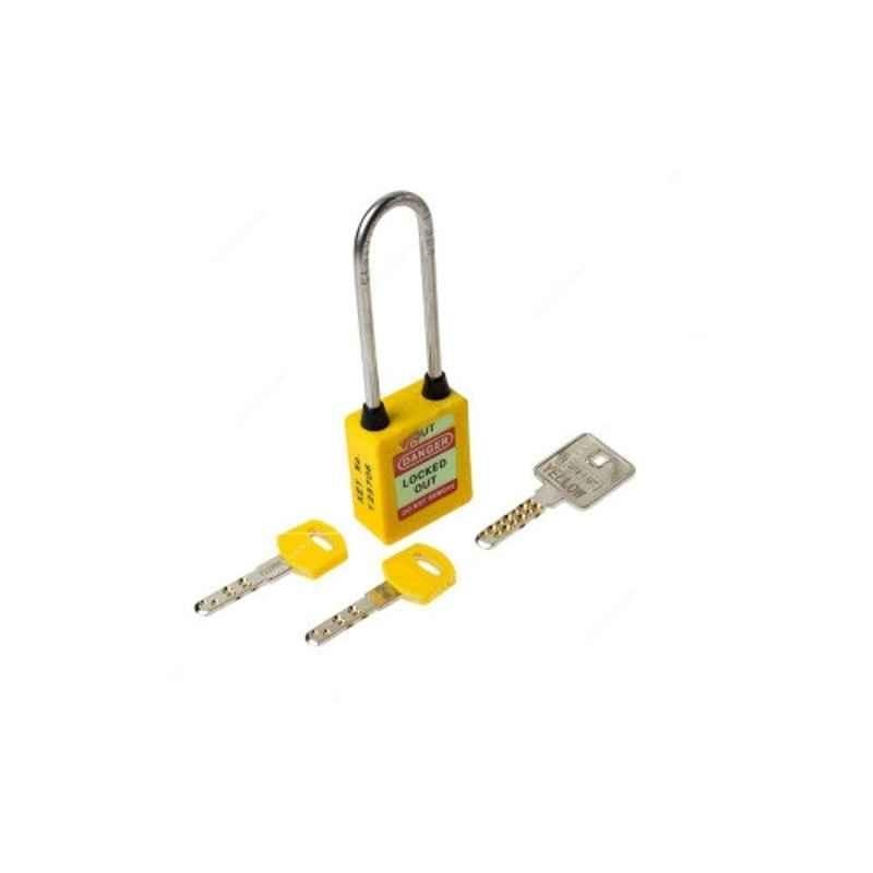 Loto-Lok 80x5mm Nylon & Stainless Steel Yellow Three Point Traceability Lockout Padlock, 3PTPYKDMKL80