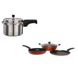 Patsung Special 4 Pcs Aluminium & PTFE Induction Bottom Cookware Set (Pack of 2)