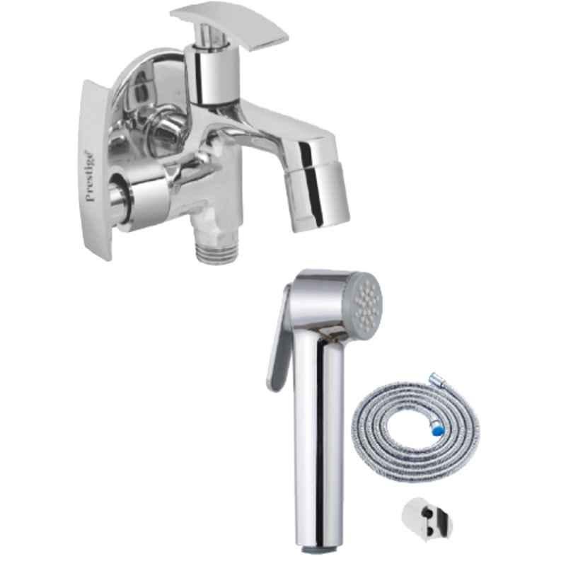 Buy Prestige Passion 2 Pcs Brass Chrome Finish 2 Way Bib Tap Health Faucet Set by Moglix Online At Price 1001